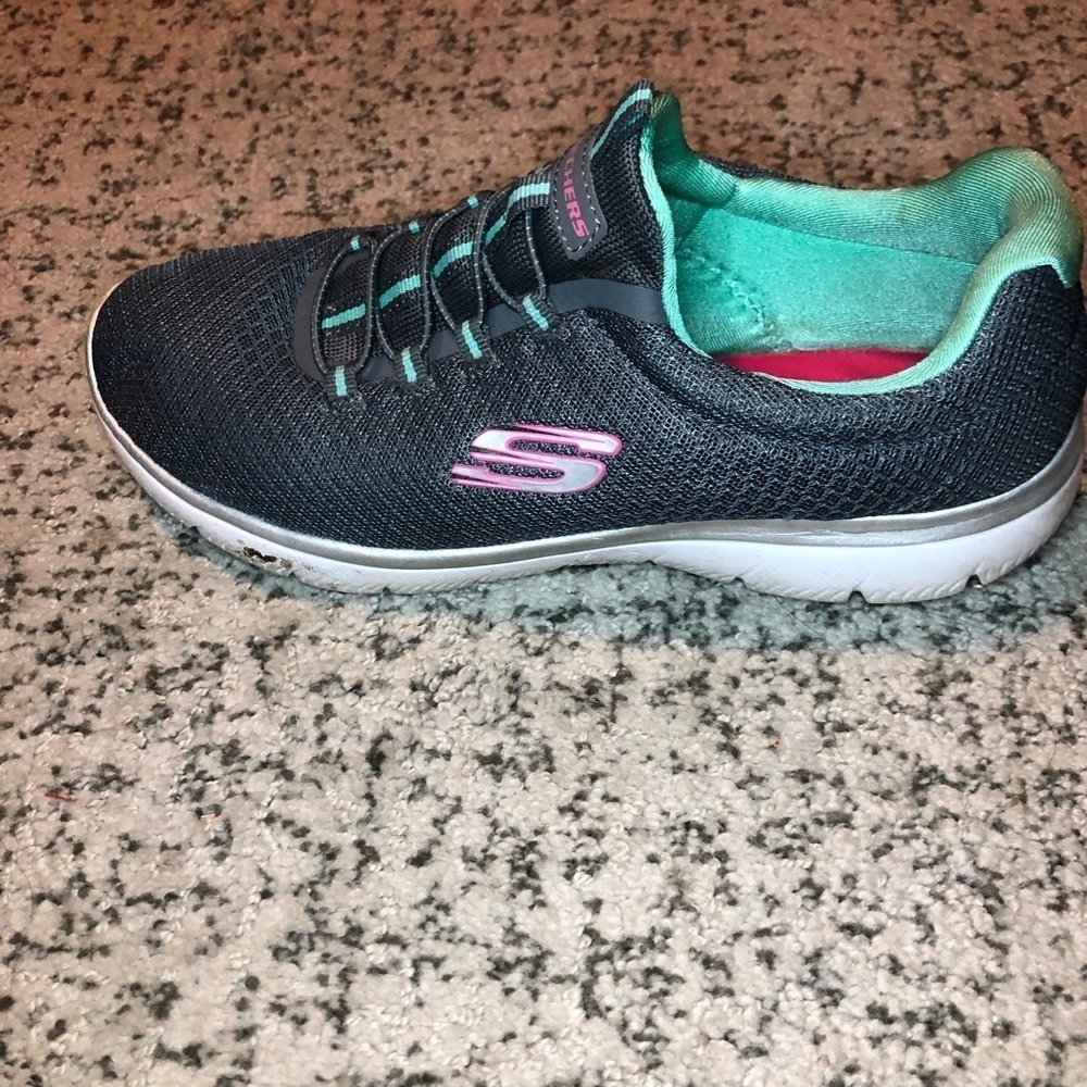 Sketchers Summits Gray Memory Foam Slip On Sneake… - image 1